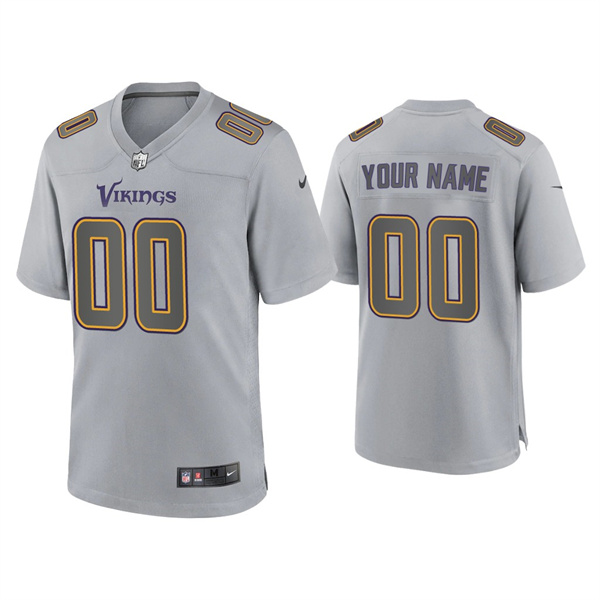 Men's Minnesota Vikings Active Player custom Gray Atmosphere Fashion Stitched Game Jersey